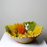 Vintage ceramic slip autumn leaf cup