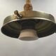 Art Deco Suspension with Beige Glass Shade and Twisted Stem - circa 1920-1930