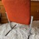 Fauteuil vintage en tweed orangé