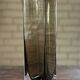 Rectangular smoked glass vase design in retro vintage Murano spirit