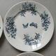 6 assiettes plates Badonviller, papillons et fleurs, 1900