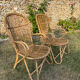 Pair of vintage rattan armchairs from the 1960s.