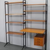 1970s Italian Teak Shelves Unit With Desk
