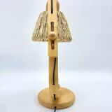 Lampe articulée en bois et corde, années 70