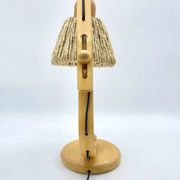 Articulated lamp in wood and rope, 1970s