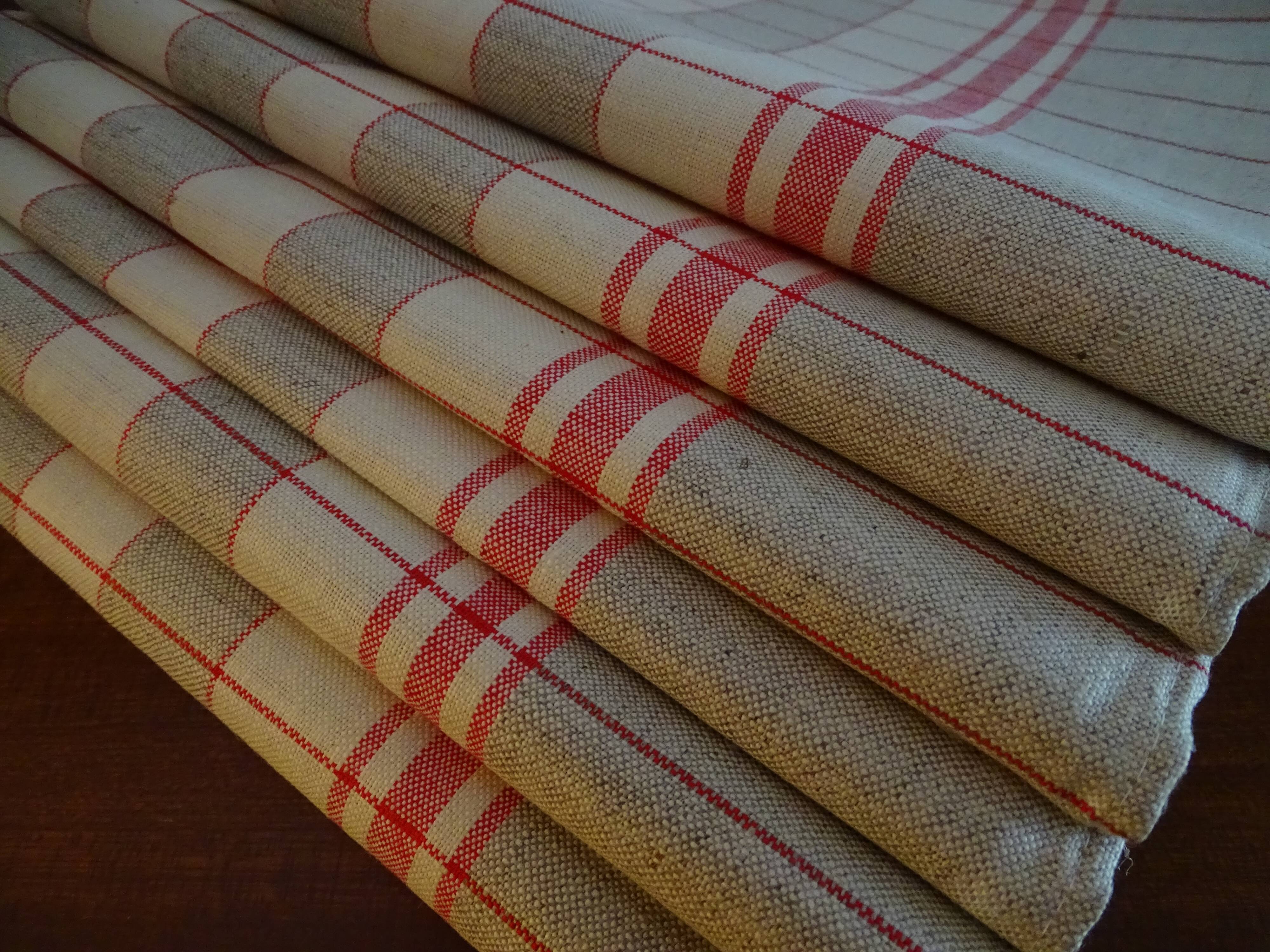 6 antique tea towels vintage cotton Métis 74 x 74