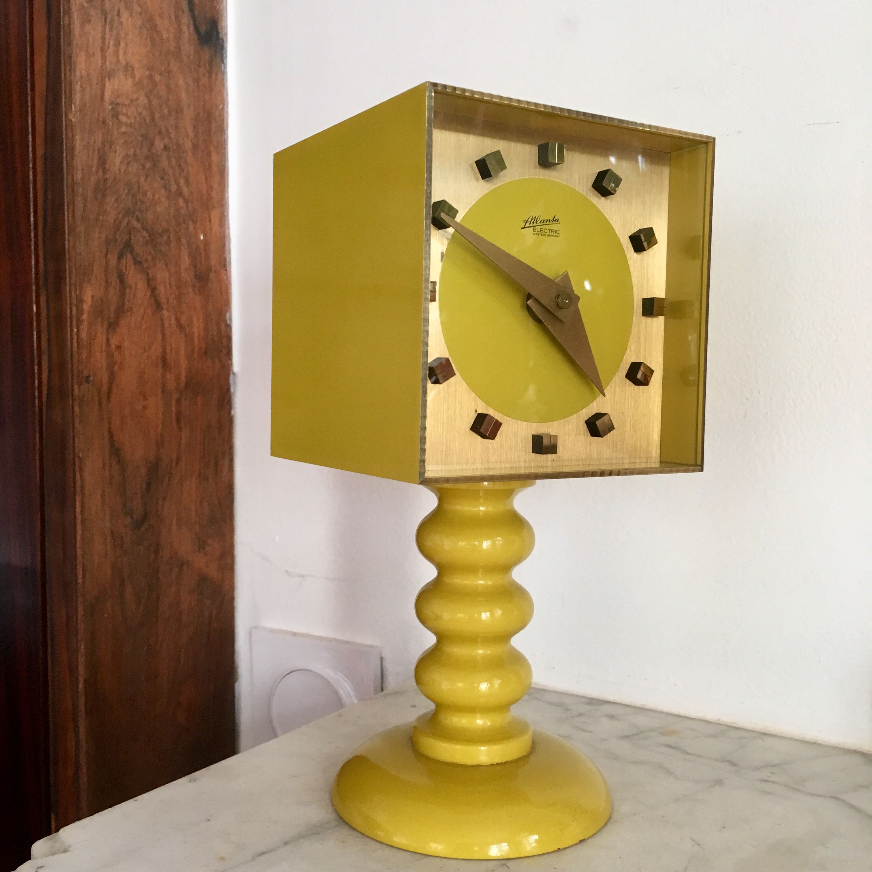 Modernist German metal clock 70s