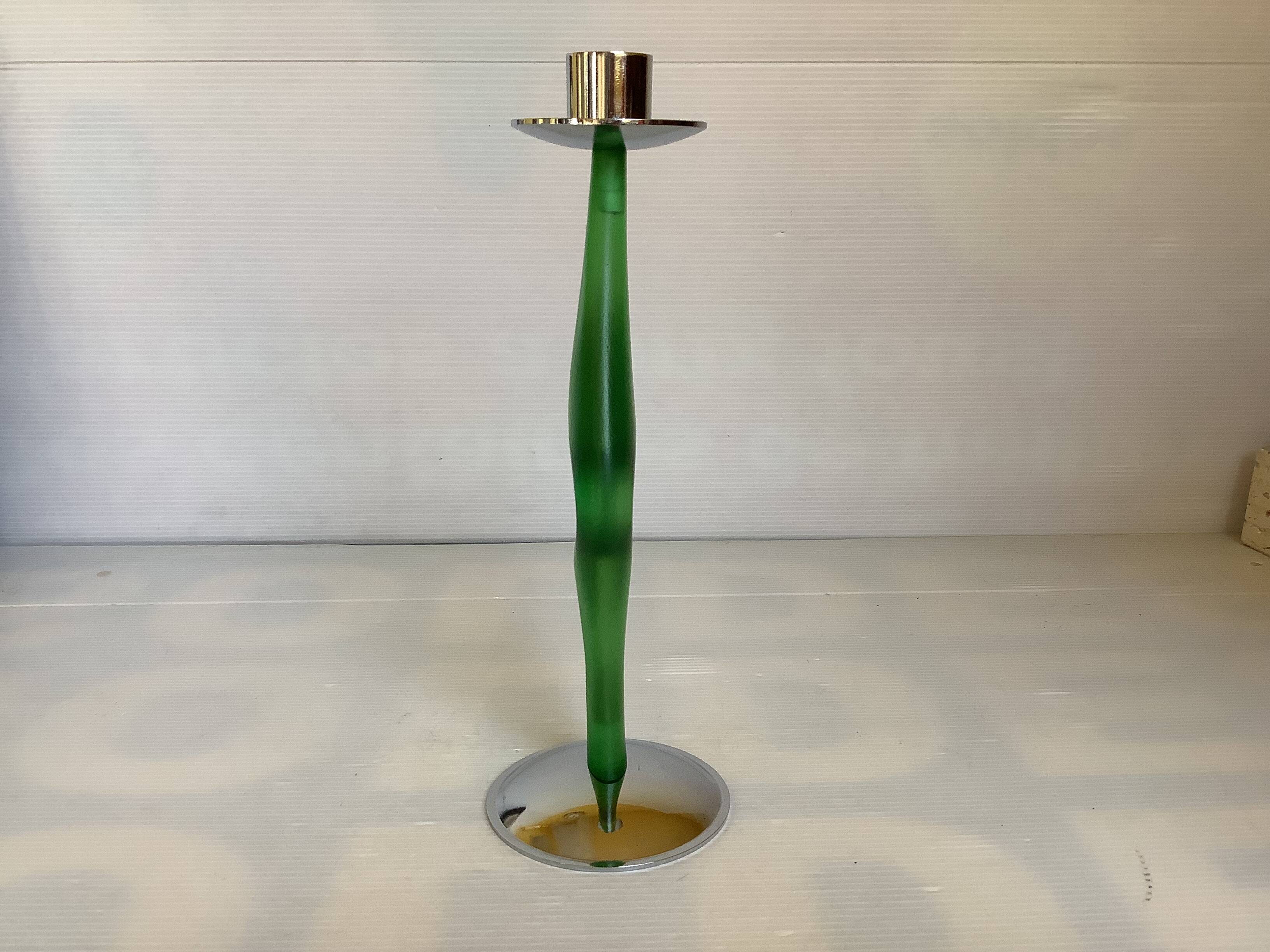 Green free-form candle holder