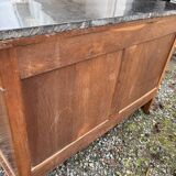 Commode en noyer et marbre noir, XIXème siècle