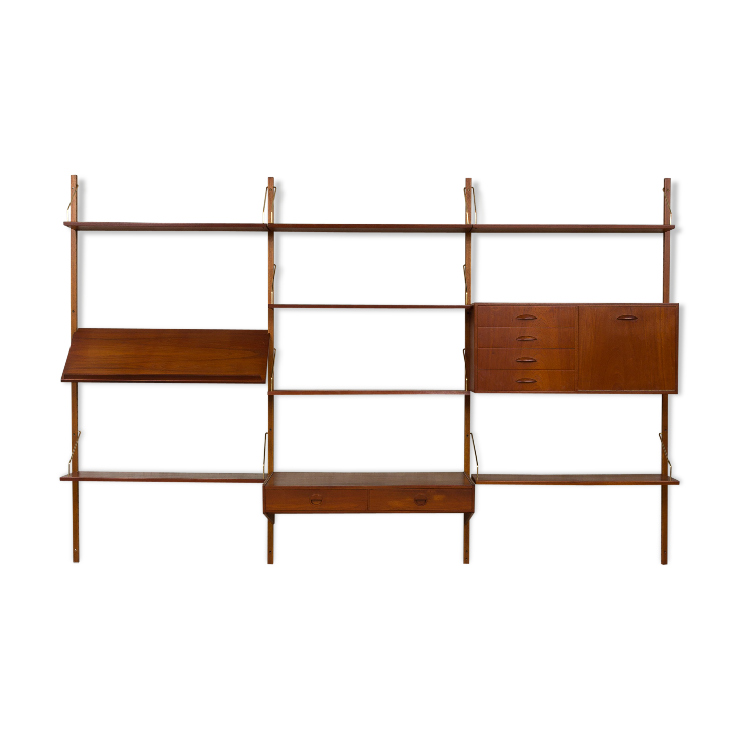 Hansen and Guldborg teak wall unit with a desk