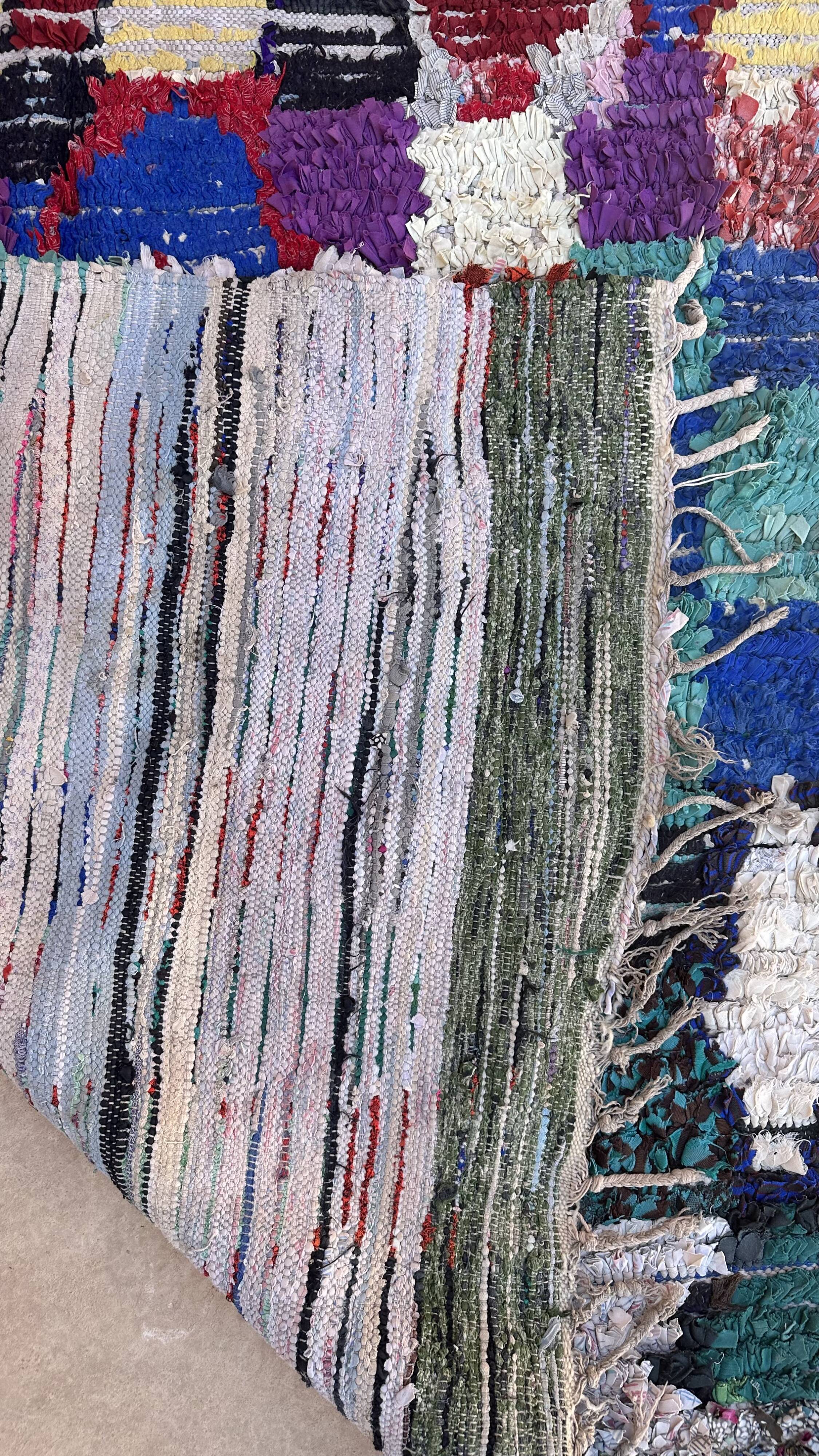 Moroccan carpet Boucherouite colored - 145 x 179 cm