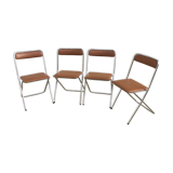70s skai chrome folding chairs