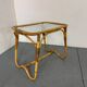Vintage Bohémien Rattan Bamboo and Glass Side Table from Rohé Noordwolde,