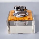 Lucite & rattan lighter, Christian Dior style, 1970s