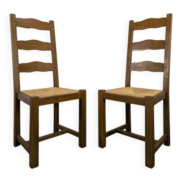 Paire de chaises paillées