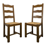 Pair of rush-seated chairs