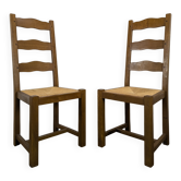 Paire de chaises paillées