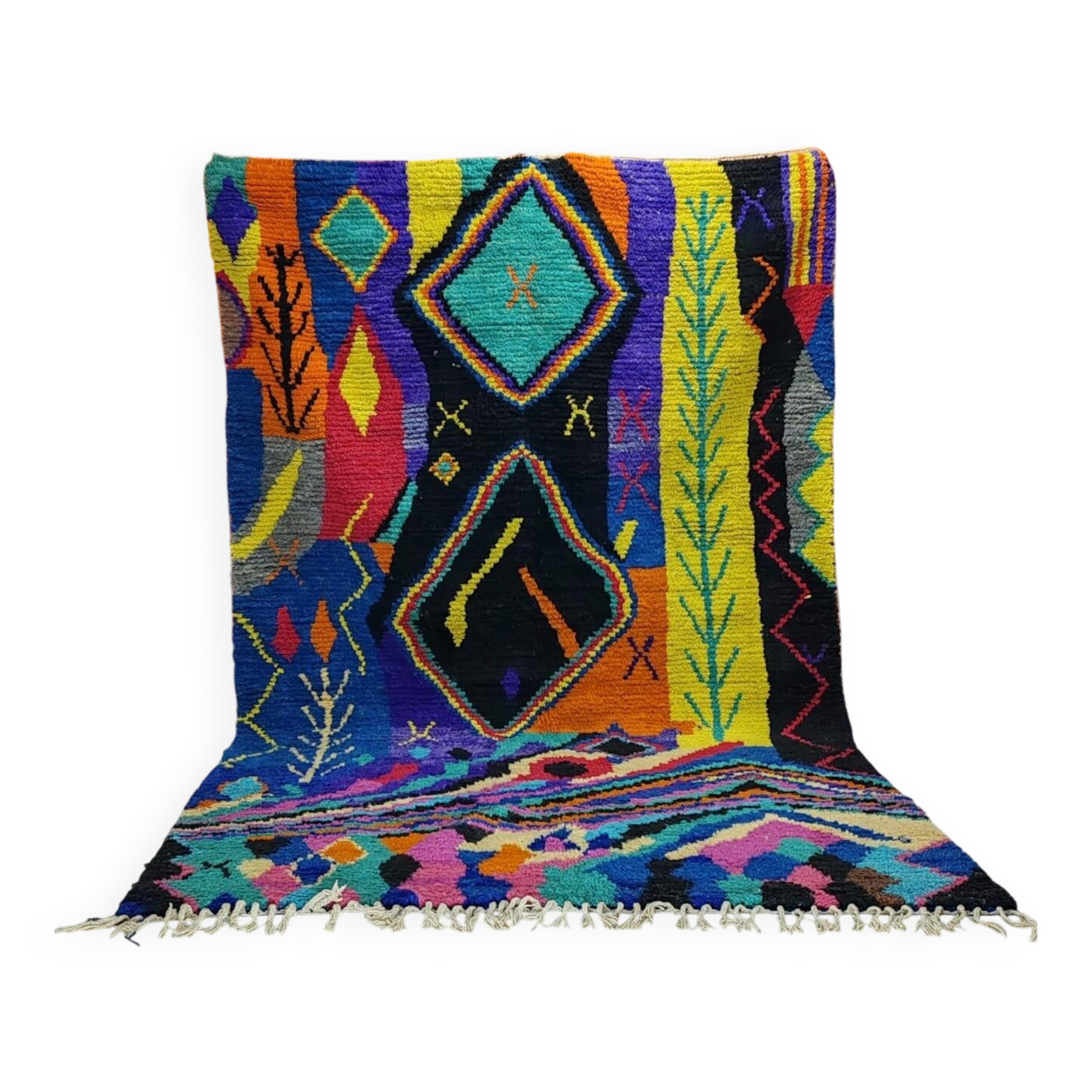 Berber Boujaad rug from Morocco in wool – 317 × 200 cm – diamond patterns