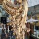 Large Louis XV gilded shell mirror from the 19th century