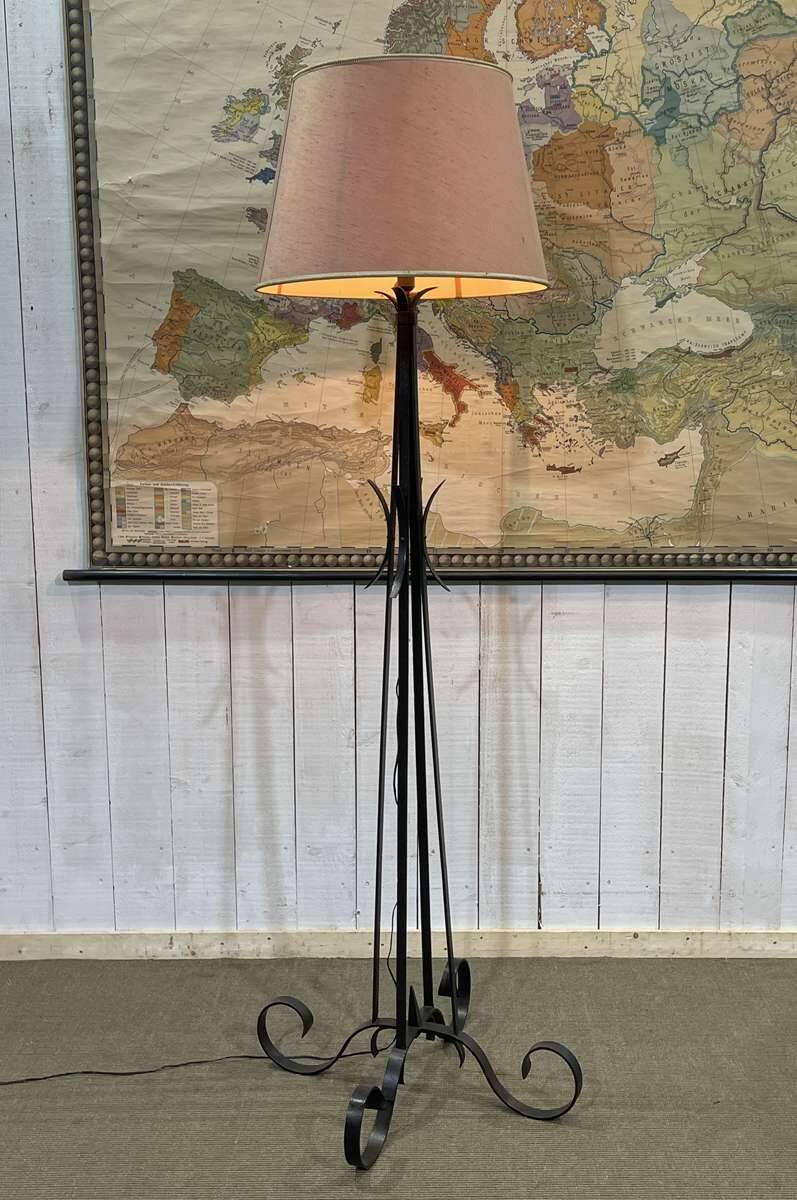 1930s wrought iron floor lamp