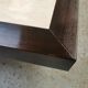 Table basse vintage travertin et bois design 1970