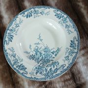 6 mismatched vintage deep plates in ironstone