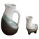 Set of jug and vase in glazed earthenware by Gilbert Valentin.