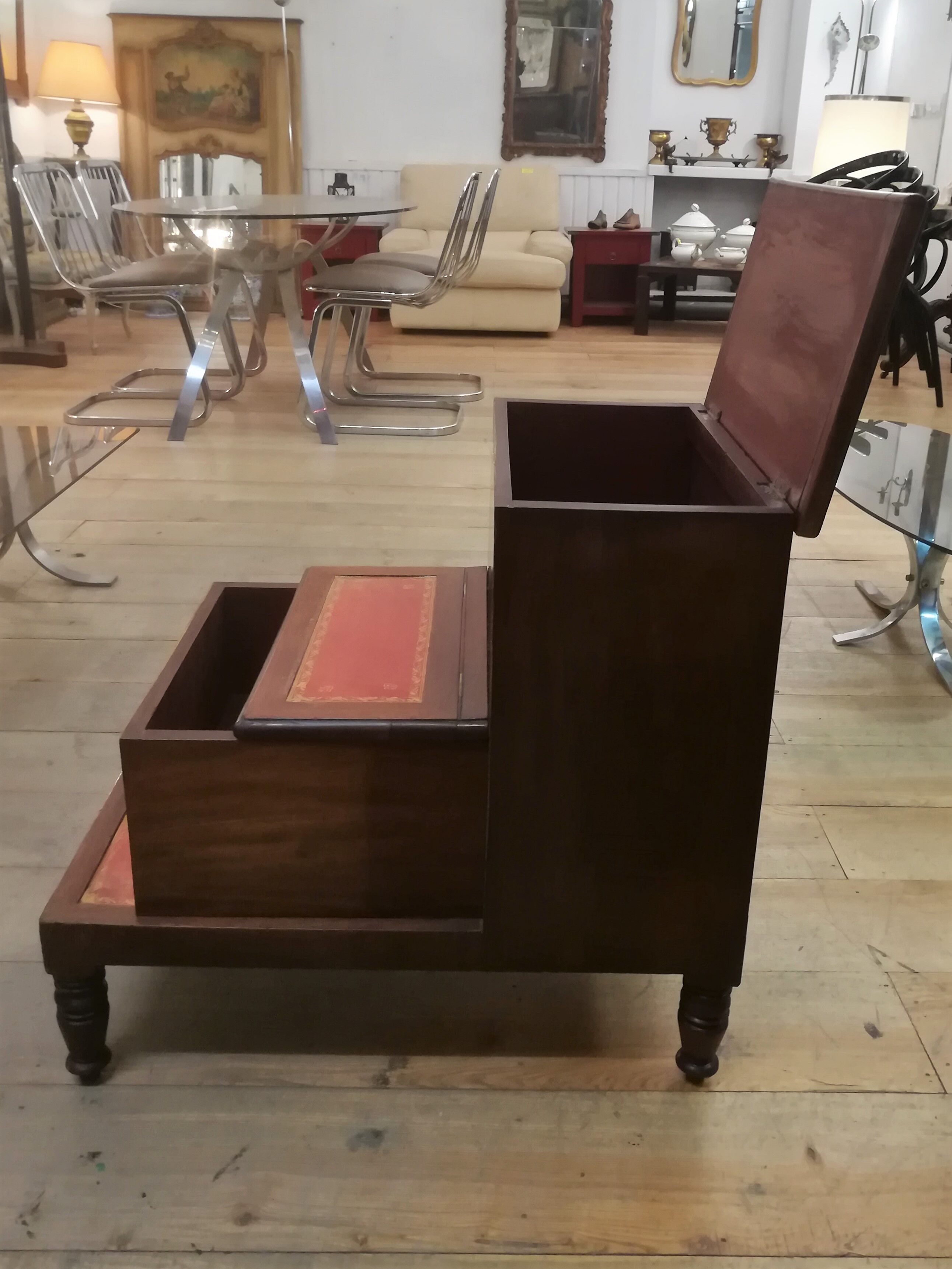 Mahogany library stepladder