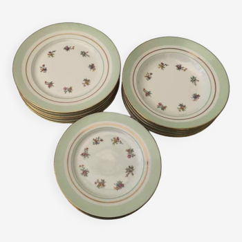 Service of 18 porcelain plates for 6 people