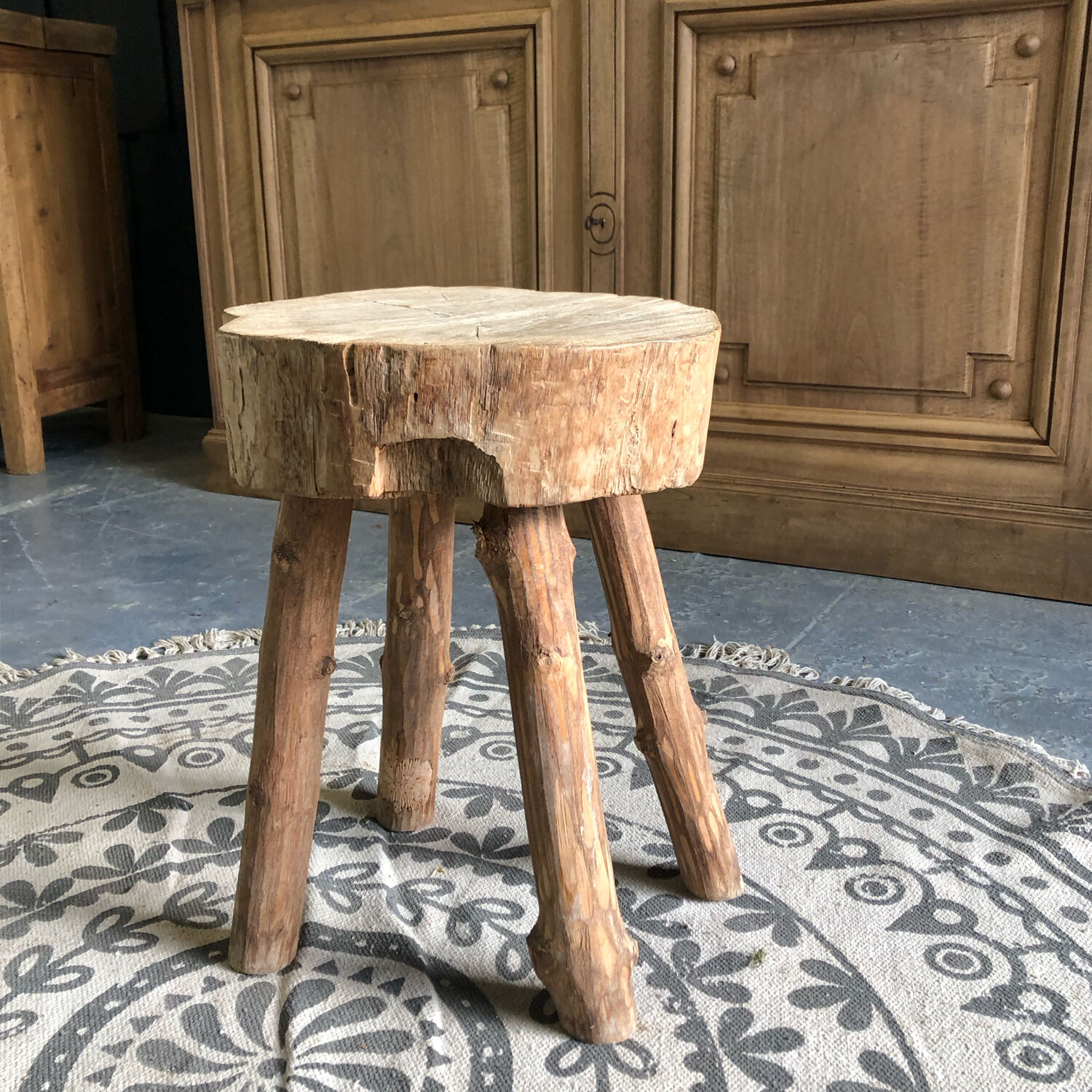 Wooden milking stool