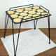 Table d'appoint mosaïque et fer forgé pieds compas