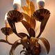 Vintage Italian Florentine wall light in gilded bronze from the 1970s.