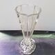 Old art deco vase transparent molded glass vintage decoration