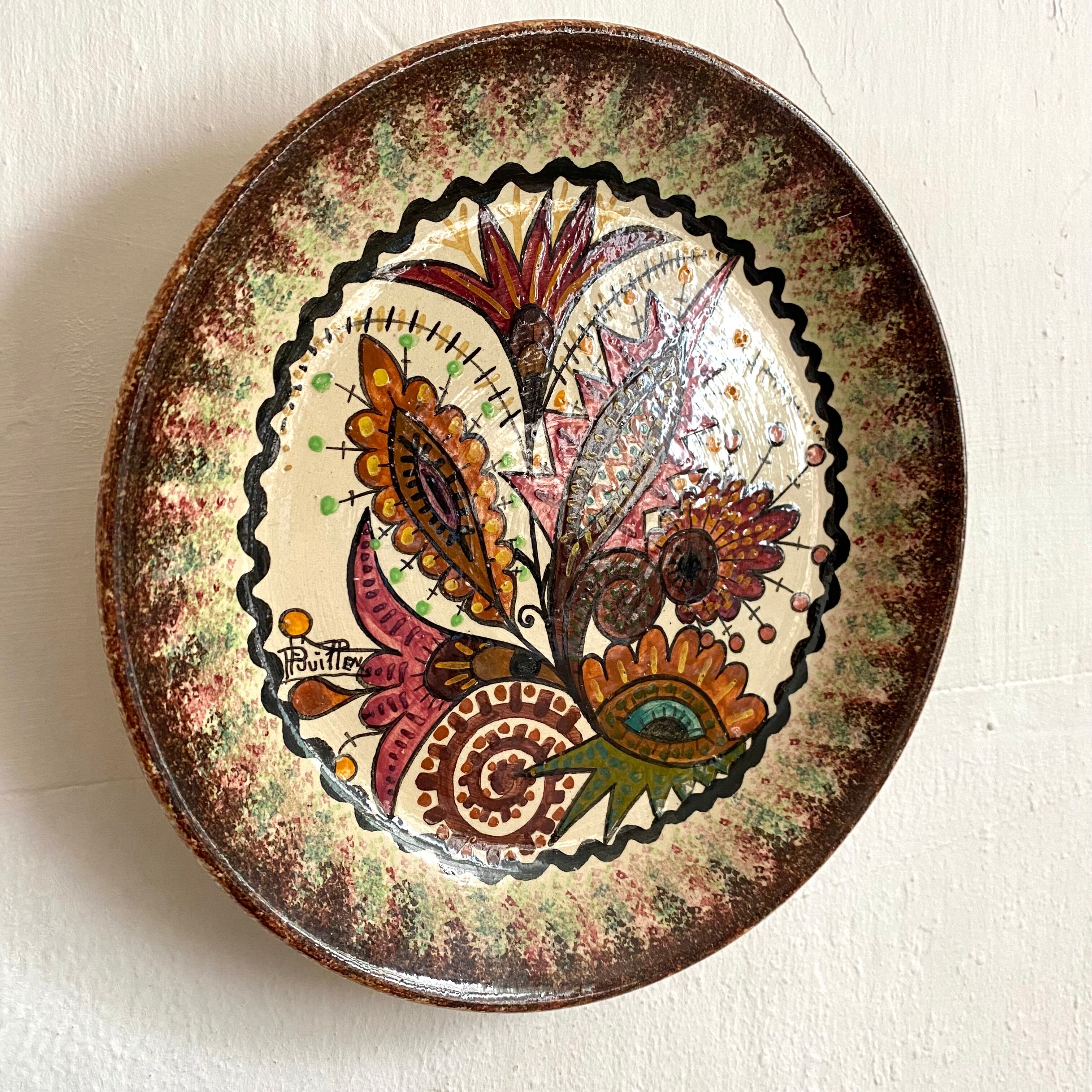 Paul Fouillen plate in Quimper earthenware