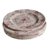 Service of 6 flat plates in English earthenware