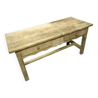 Ancienne table d'office en pin du XIX siècle