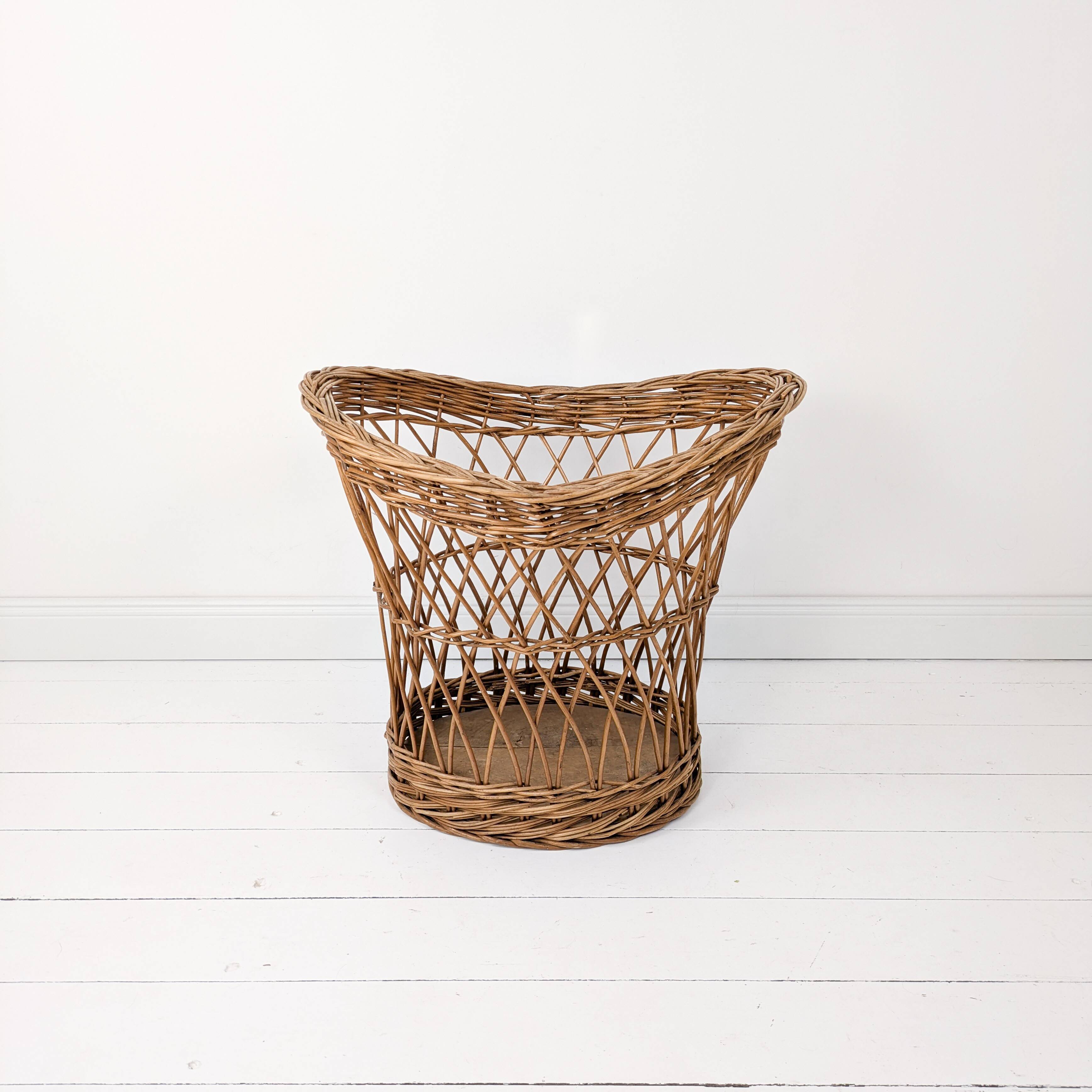 Panier Vintage Panier en osier Panier à linge Panier de rangement Mid Centu