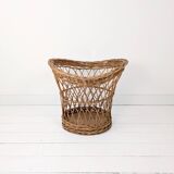 Panier Vintage Panier en osier Panier à linge Panier de rangement Mid Centu