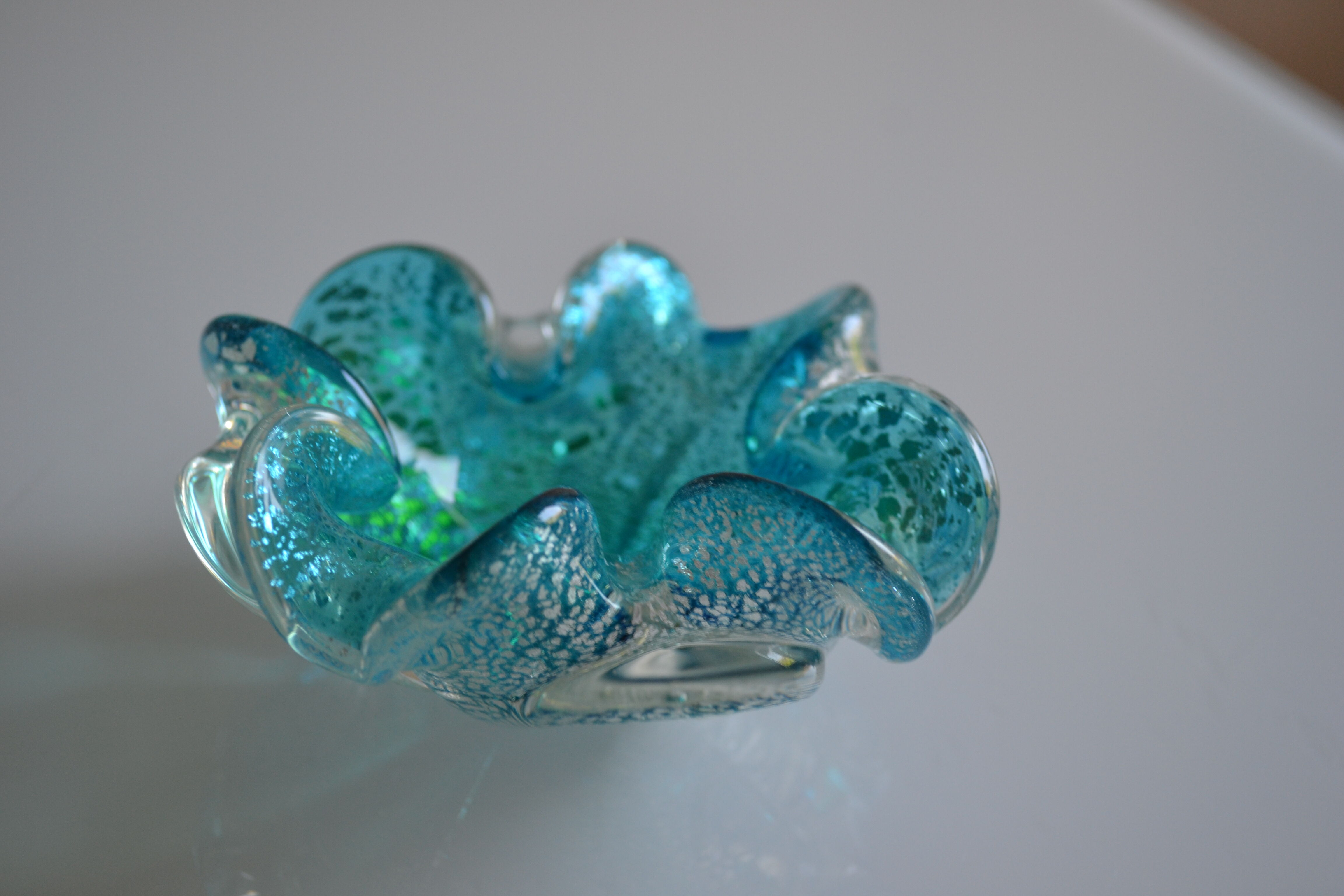 empty blue Murano pockets