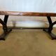 Vintage coffee table in solid wood and wrought iron.