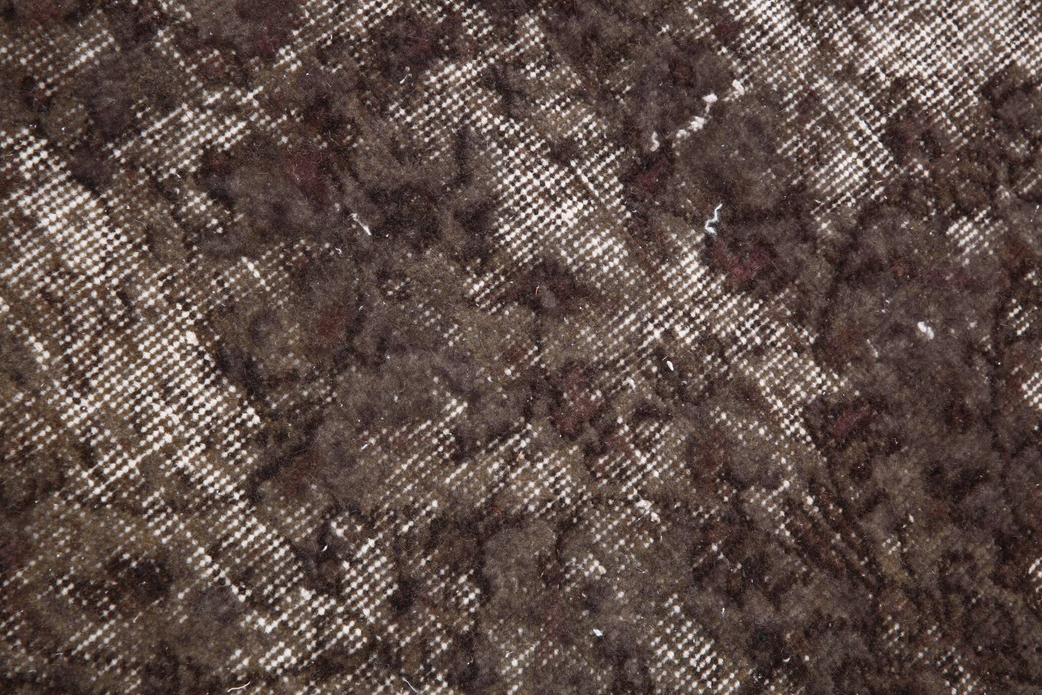 2x10 Soft Wool Dark Gray Turkish Vintage Runner Rug