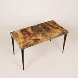 Rectangular parchment low coffee table by Aldo Tura 1950