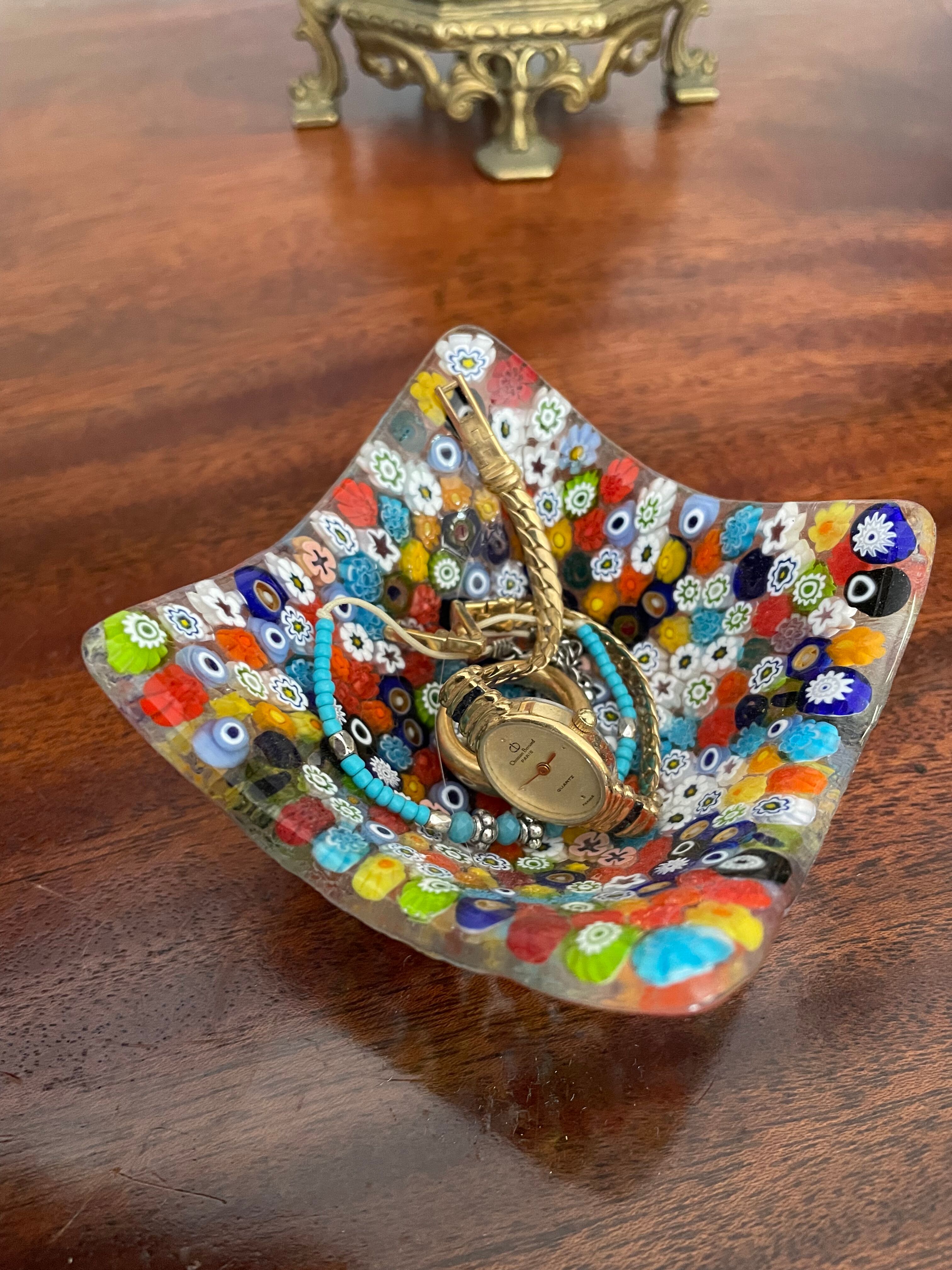 Vintage Murano Millefiori trinket bowl
