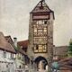 Tableau aquarelle Riquewir, Alsace en 1930 signée