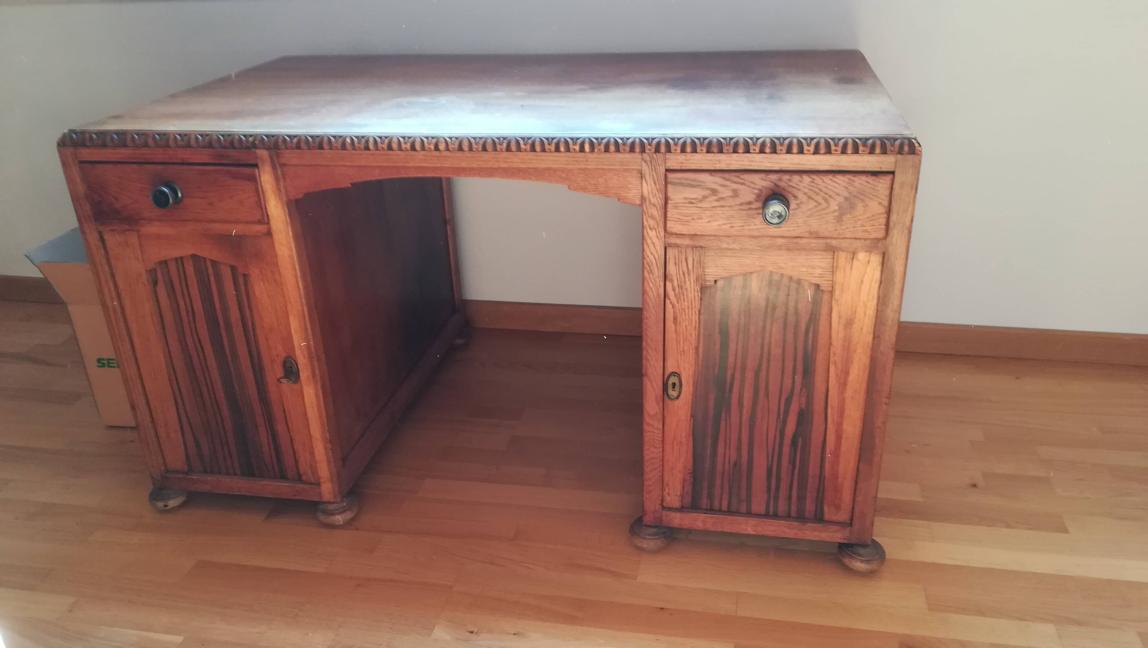 Art Deco oak desk - "orientalist"
