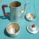 Old aluminum coffee maker, vintage