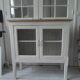 Pearl gray patina vintage oak top buffet