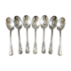 Set of 7 tablespoons in flowered silver metal with punch