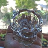 Pair of VMC candle holders in thick glass - Reims