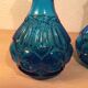 2 bottles Empoli Italian blue glass